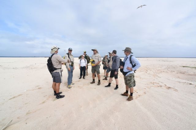 BHP staff on Raine Island with the project team